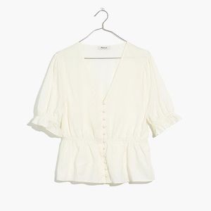 Madewell v-neck peplum popover top